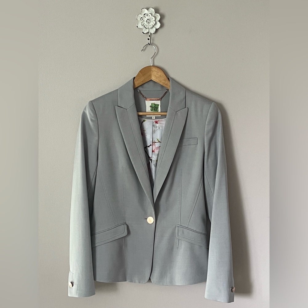Women’s Ted Baker Light Grey  Modern Suit Jacket Blazer